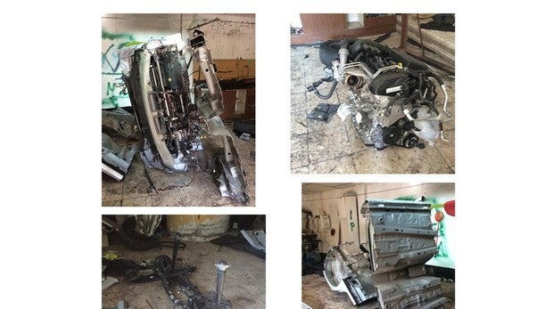 Piezas halladas en una nave de la urbanización de San Marcos, en El Viso de San Juan